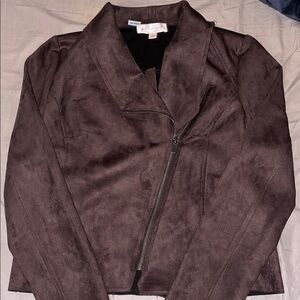 New Brown Faux Suede Jacket